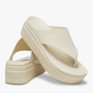 CROCS Platform Sandals in Cream